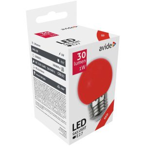 Avide Διακοσμητική Λάμπα LED G45 1W E27 Κόκκινο