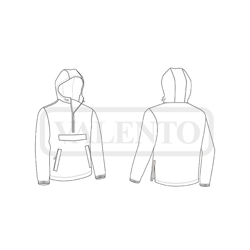 Μπουφάν άνορακ με κουκούλα Valento Oak black - Image 2