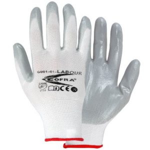 Γάντια Νιτριλίου Cofra Labour white/grey