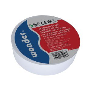 Ταινία μονωτική Wonder λευκή 19mmx20m