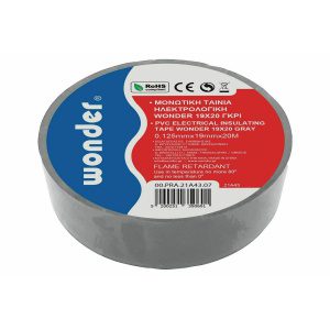 Ταινία μονωτική Wonder γκρι 19mmx20m