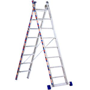 Σκάλα επαγγελματική αλουμινίου διπλή - 2*11 σκαλιά ύψος Α/Β: 3,00m/5,00m.