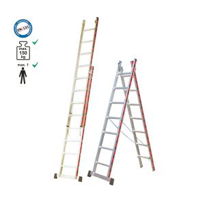 Σκάλα επαγγελματική αλουμινίου διπλή - 2*09 σκαλιά ύψος Α/Β: 2,50m/4,00m.