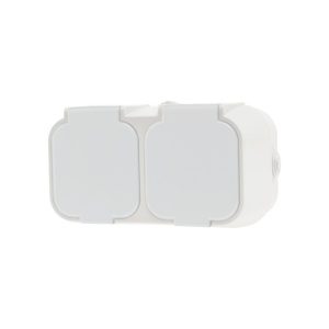 GEYER Πρίζα διπλή IP54 H2-B52GM-W λευκή