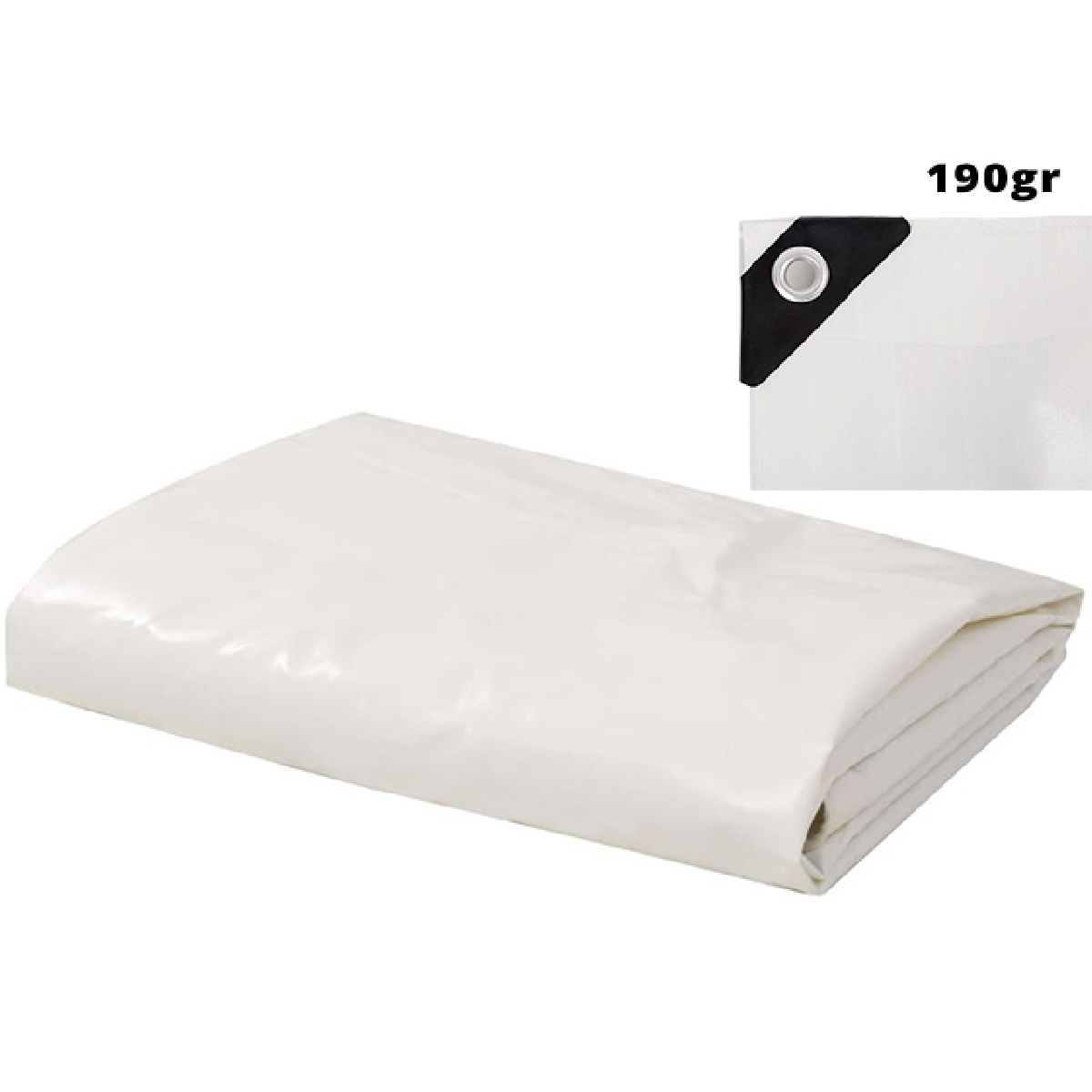 Μουσαμάδες 190gr 4 * 5m λευκοί αδιάβροχοι με κρίκους