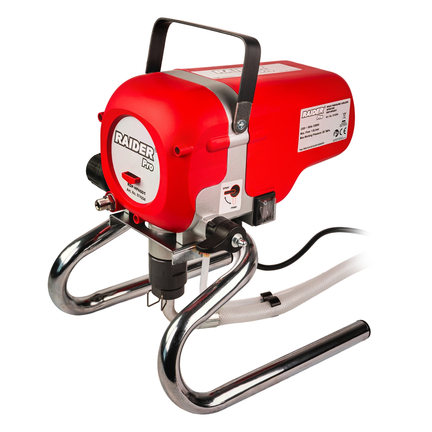 RAIDER Πιστόλι βαφής ηλεκτρικό airless 1200W 207bar RDP-HPAS01 074204 - Image 3