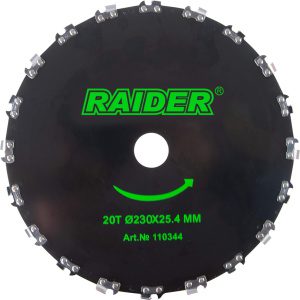 RAIDER Δίσκος θαμνοκοπτικού με αλυσίδα 230mm 20 δόντια Ø230x25.4 mm 110344