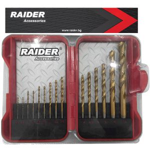 RAIDER Τρυπάνι σιδήρου τιτανίου σετ 15τεμ 1,5-10ΜΜ 157789