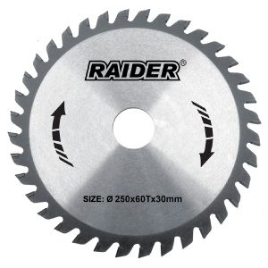 RAIDER Δίσκος κοπής ξύλου Φ30/Φ250/60Δόντια 163117