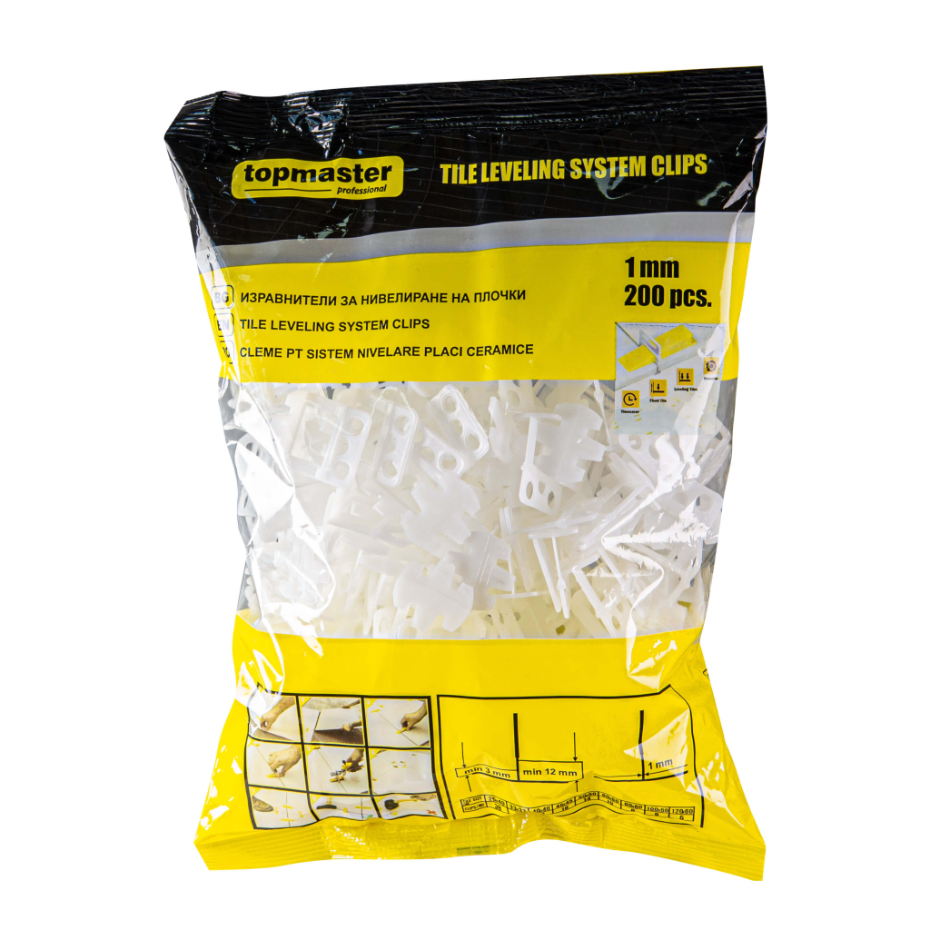 TOP MASTER Αποστάτης αλφαδοποίησης πλακιδίων 1.0mm 200τεμ. 329918C1 - Image 2