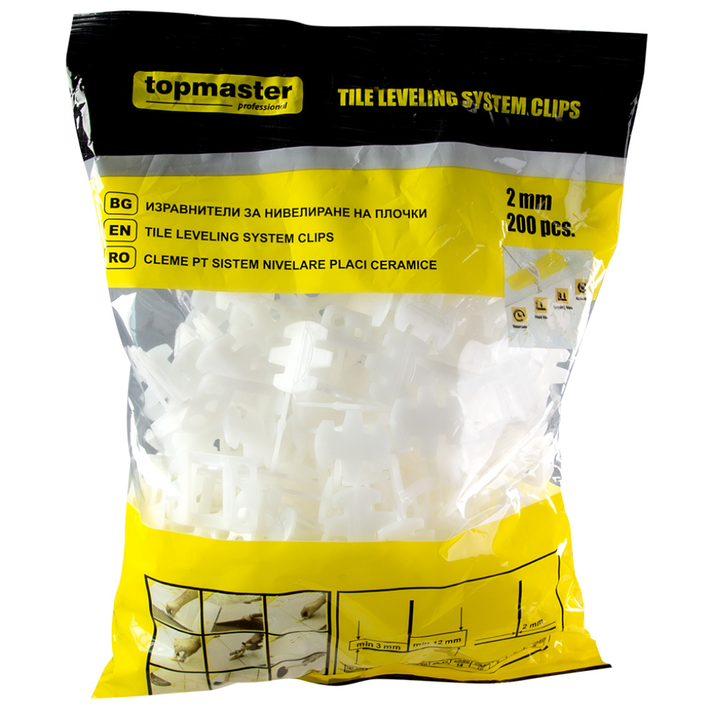 TOP MASTER Αποστάτης αλφαδοποίησης πλακιδίων 2.0mm 200τεμ. 329918C2 - Image 2