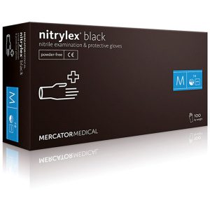 Γάντια Medical Μιας Χρήσης Νιτριλίου Mercator Nitrylex black 100τμχ