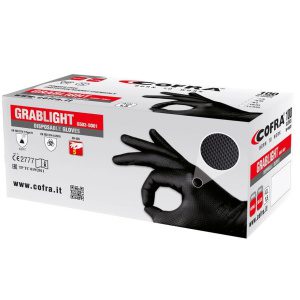 Γάντια Μιας Χρήσης Νιτριλίου Cofra Grablight black 100τμχ